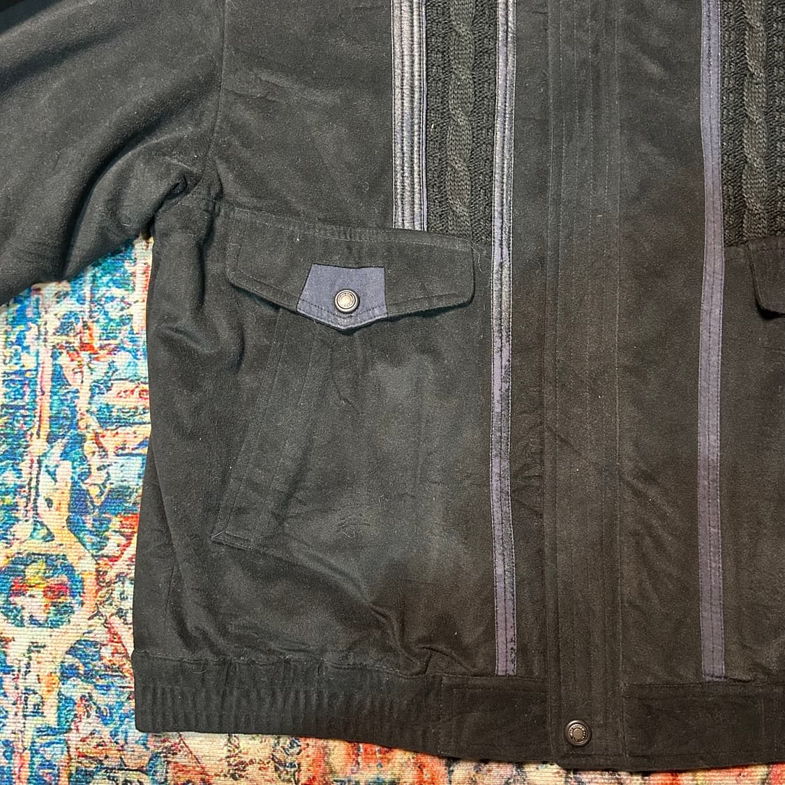 [L] 지아니 발렌티노 케이블 니트 포인트 블루종 자켓 상품이미지5