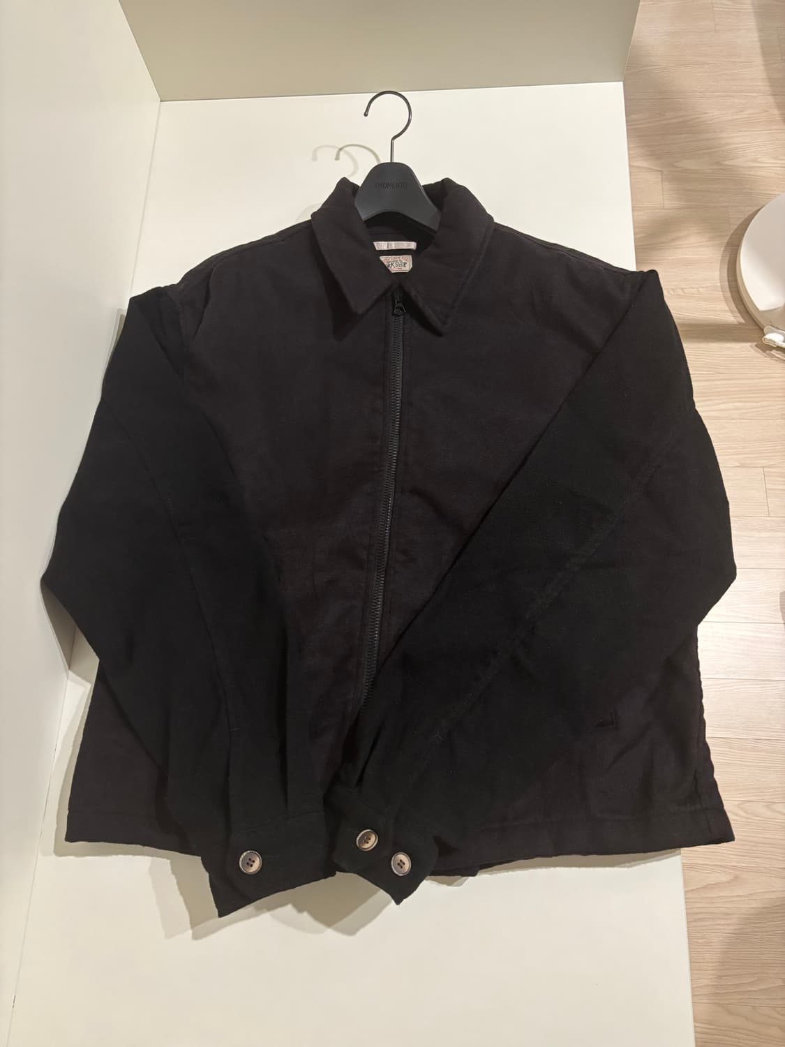 아워레가시워크샵 스투시 블루종 자켓 워시드 블랙 몰스킨 상품이미지3