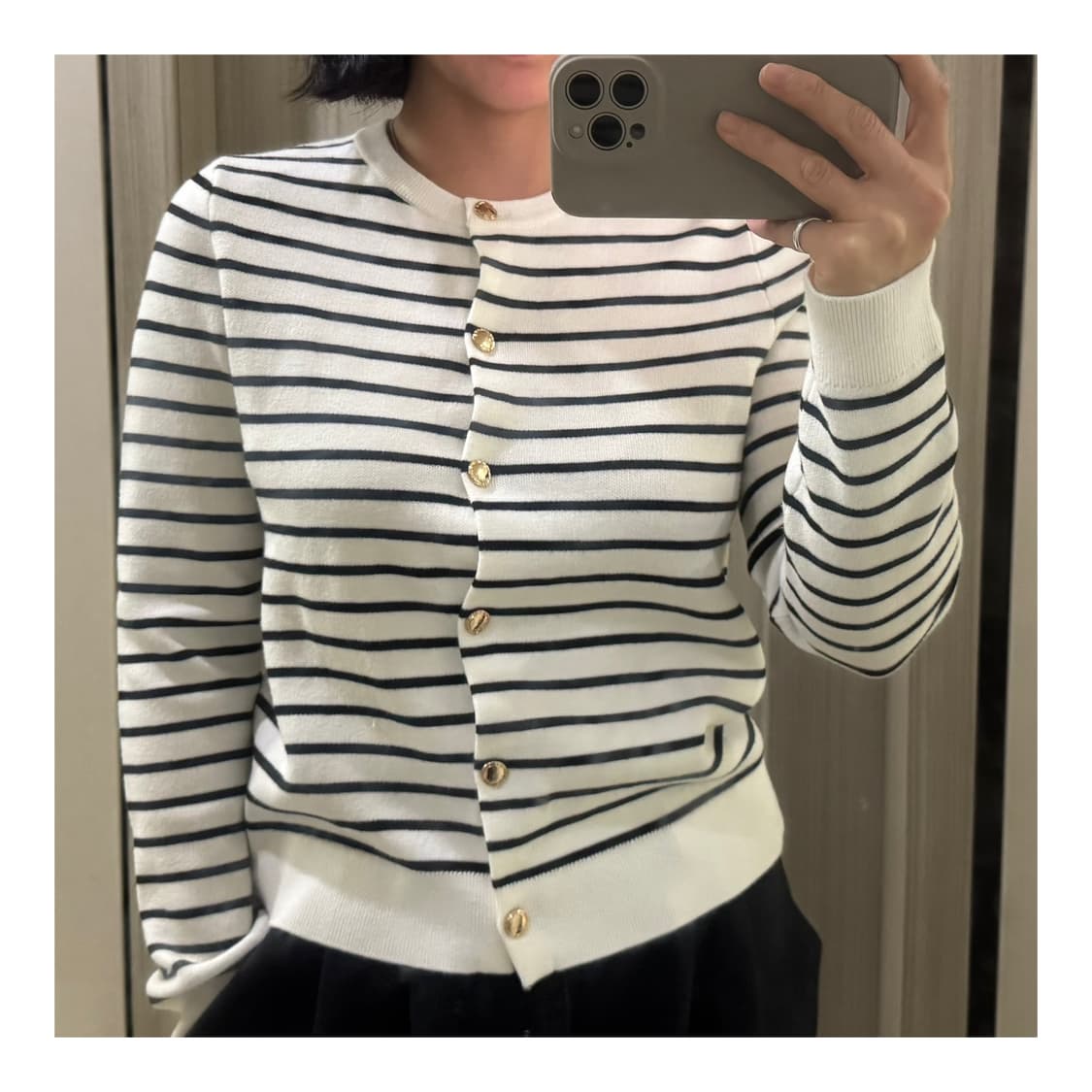 자라 단가라 금장 단추 가디건 S 상품이미지6