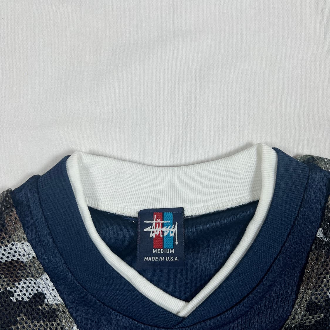 90‘s 스투시 stussy 빅로고 카모 레이어드 반팔저지 상품이미지5