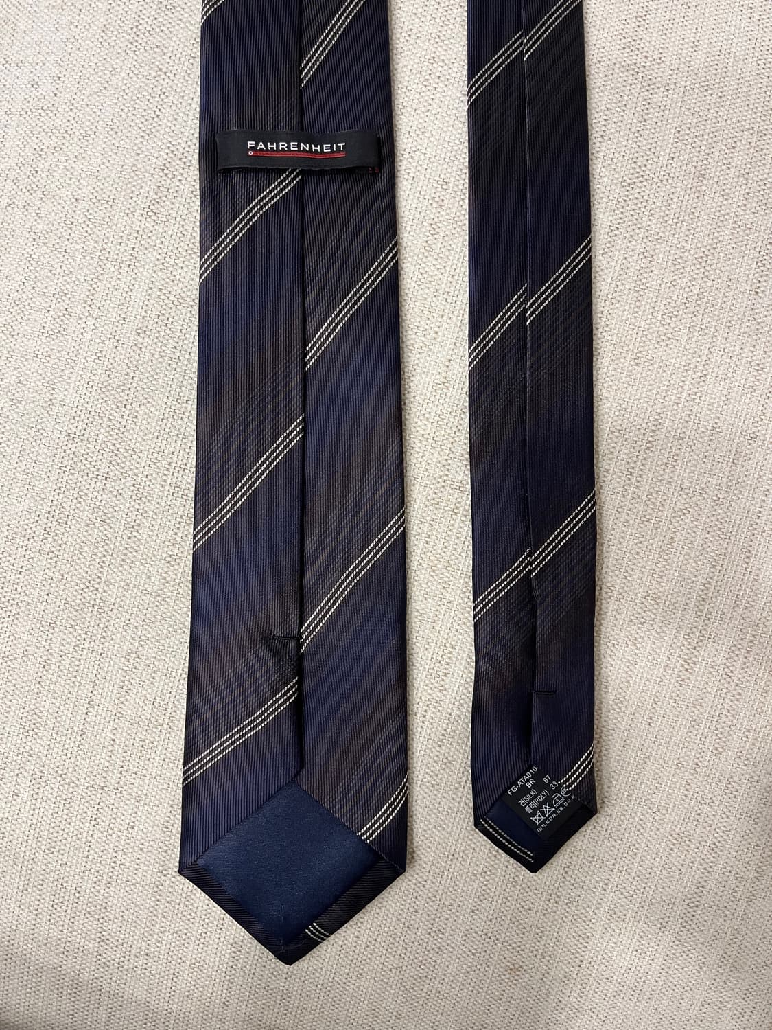 파렌하이트 네이비브라운 스트라이프 넥타이 상품이미지3