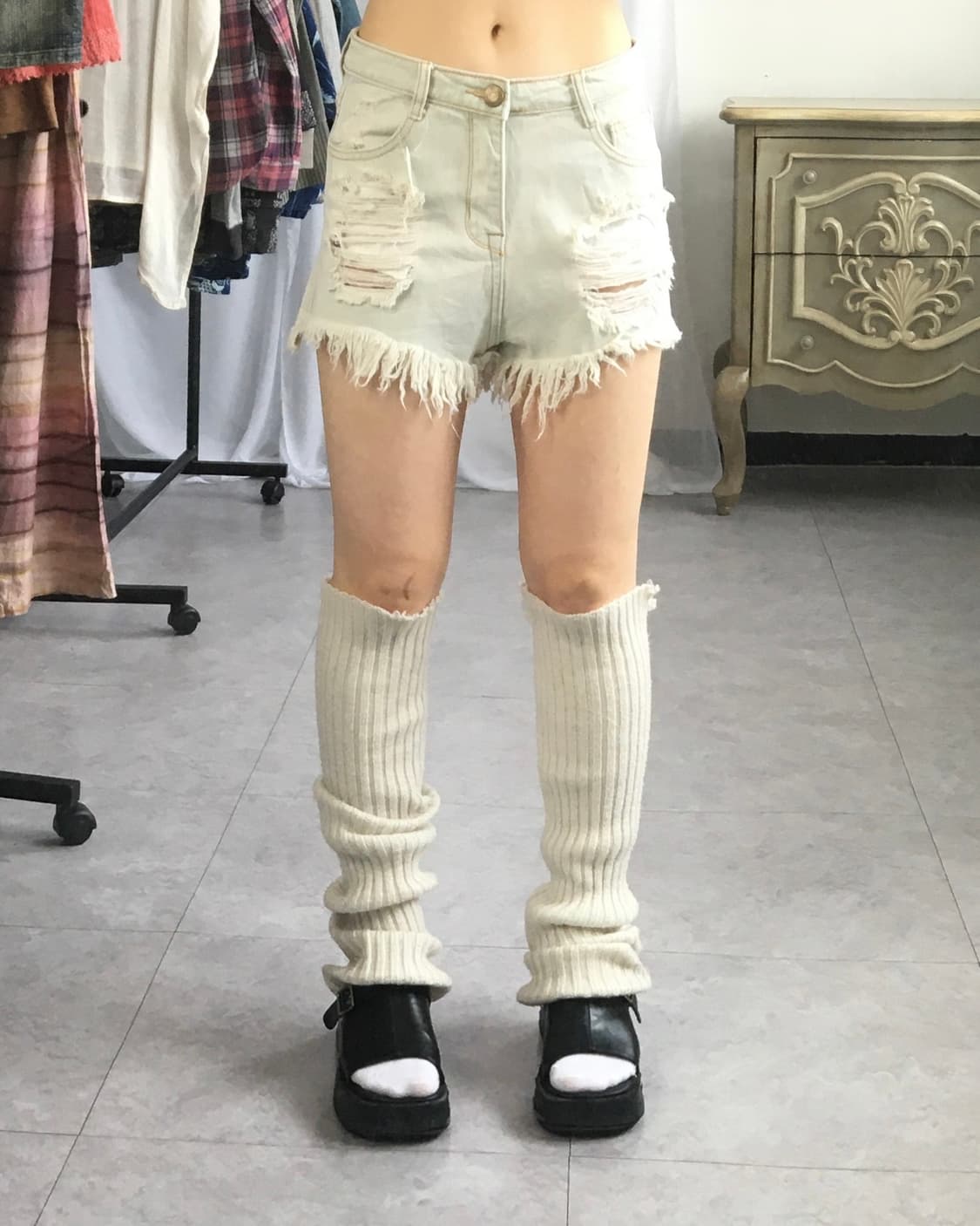 Damage denim short 상품이미지5