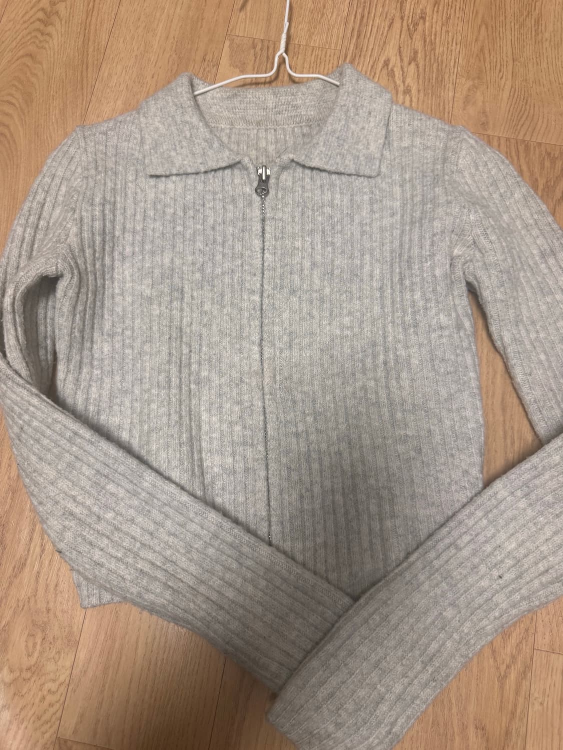 투웨이 카라 니트 집업 상품이미지1