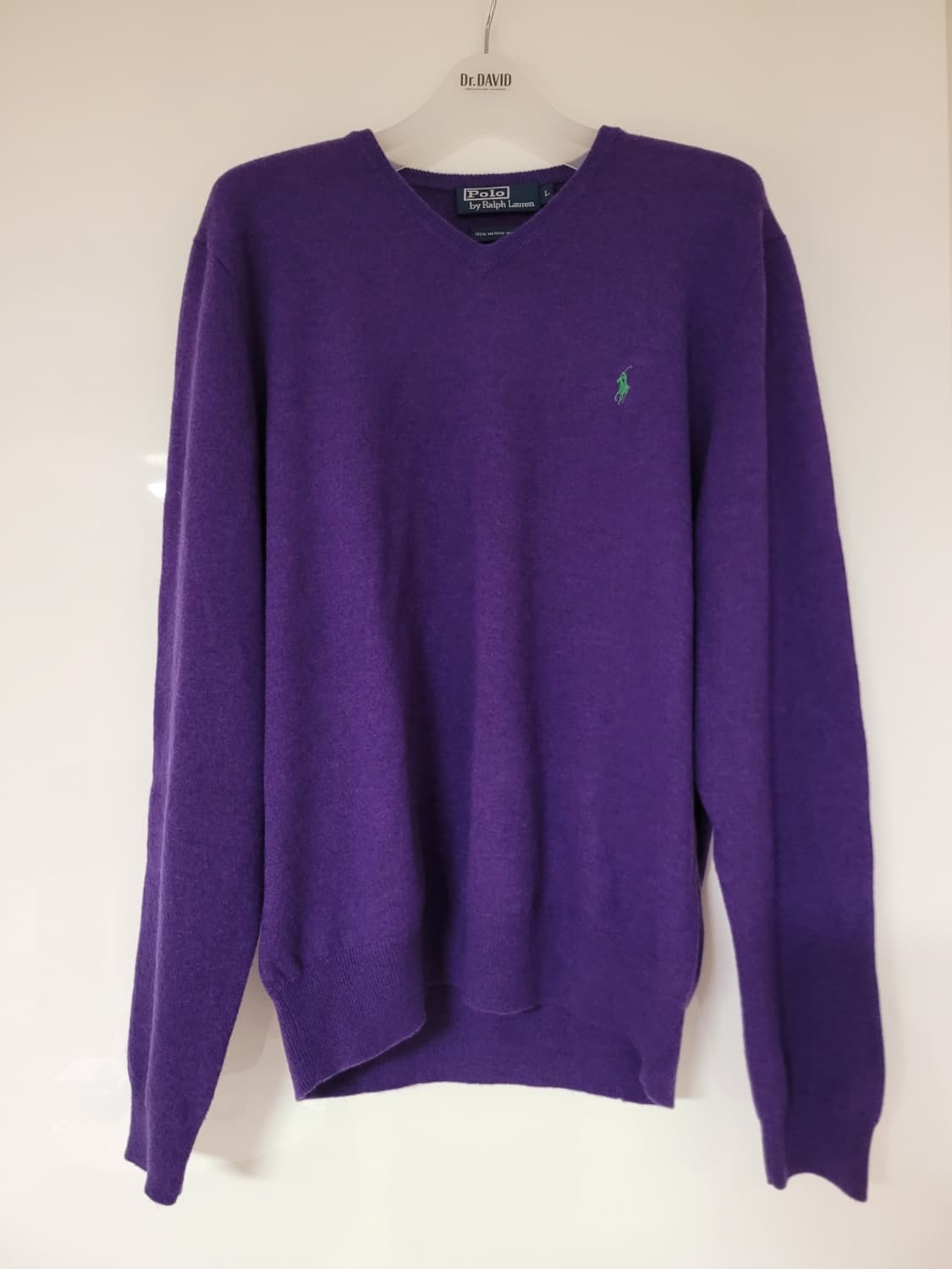 폴로 랄프로렌 브이넥 울 니트 퍼플 L 상품이미지1