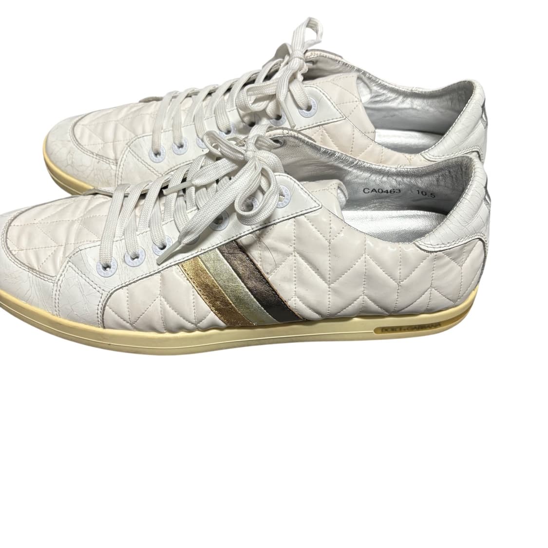 돌체앤가바나 화이트 레더 플랫 스니커즈 10.5 280-285 상품이미지6