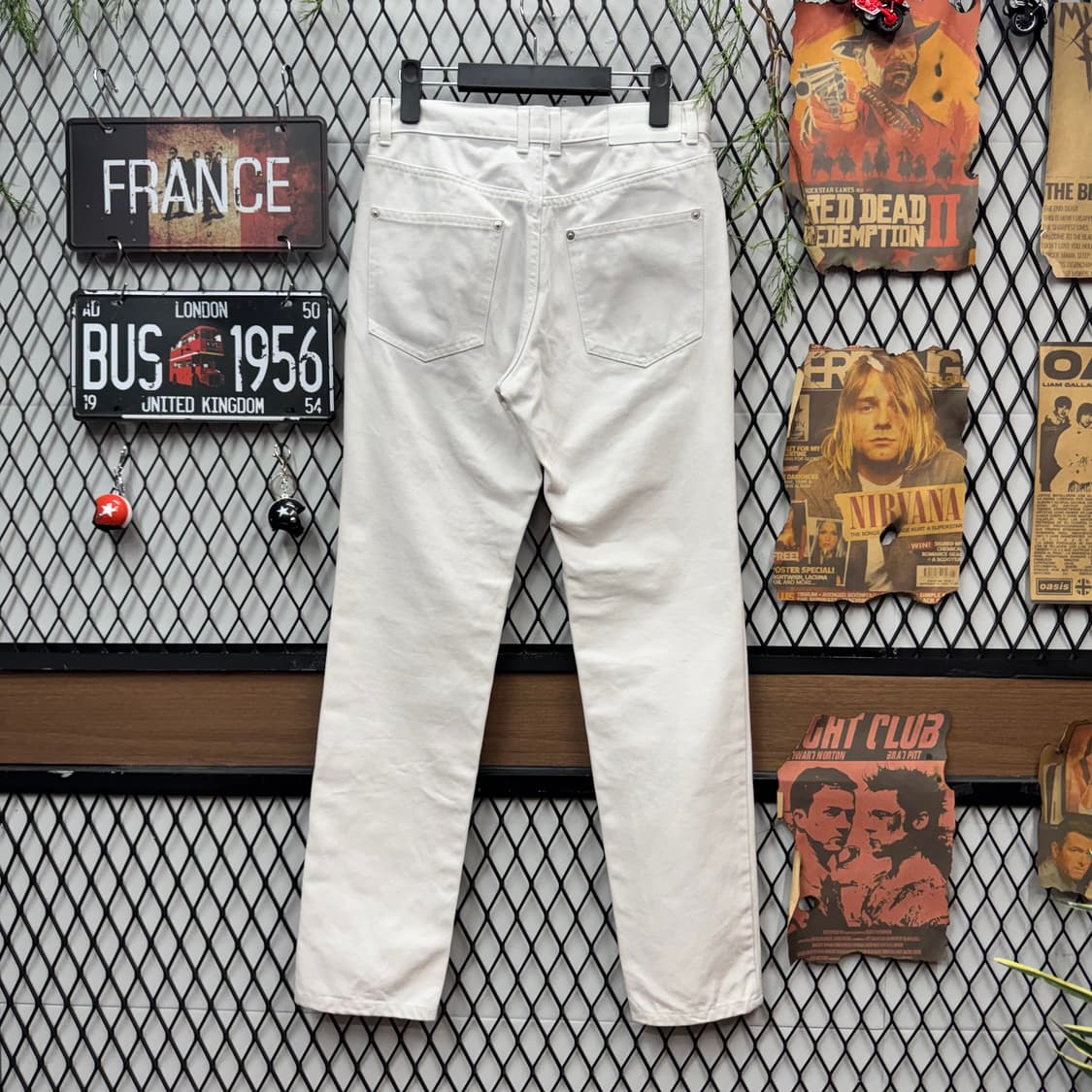 존 로렌스 설리반 스트레이트 핏 코튼 팬츠 후면 레더 패치 포인트 화이트 상품이미지2