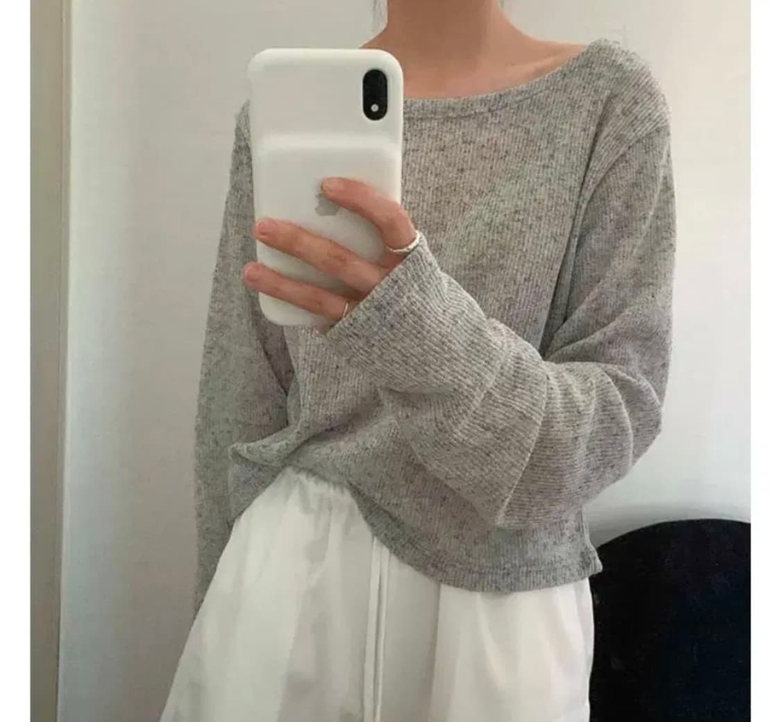 시스루 그레이 티셔츠 상품이미지1