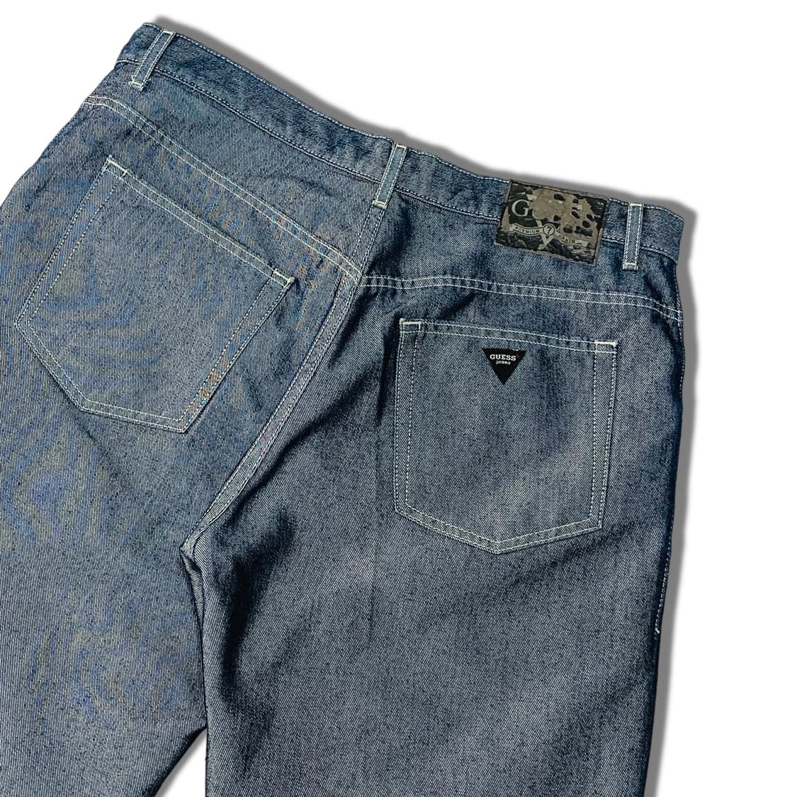 00s GUESS USA 실버 코팅 데님팬츠 상품이미지7