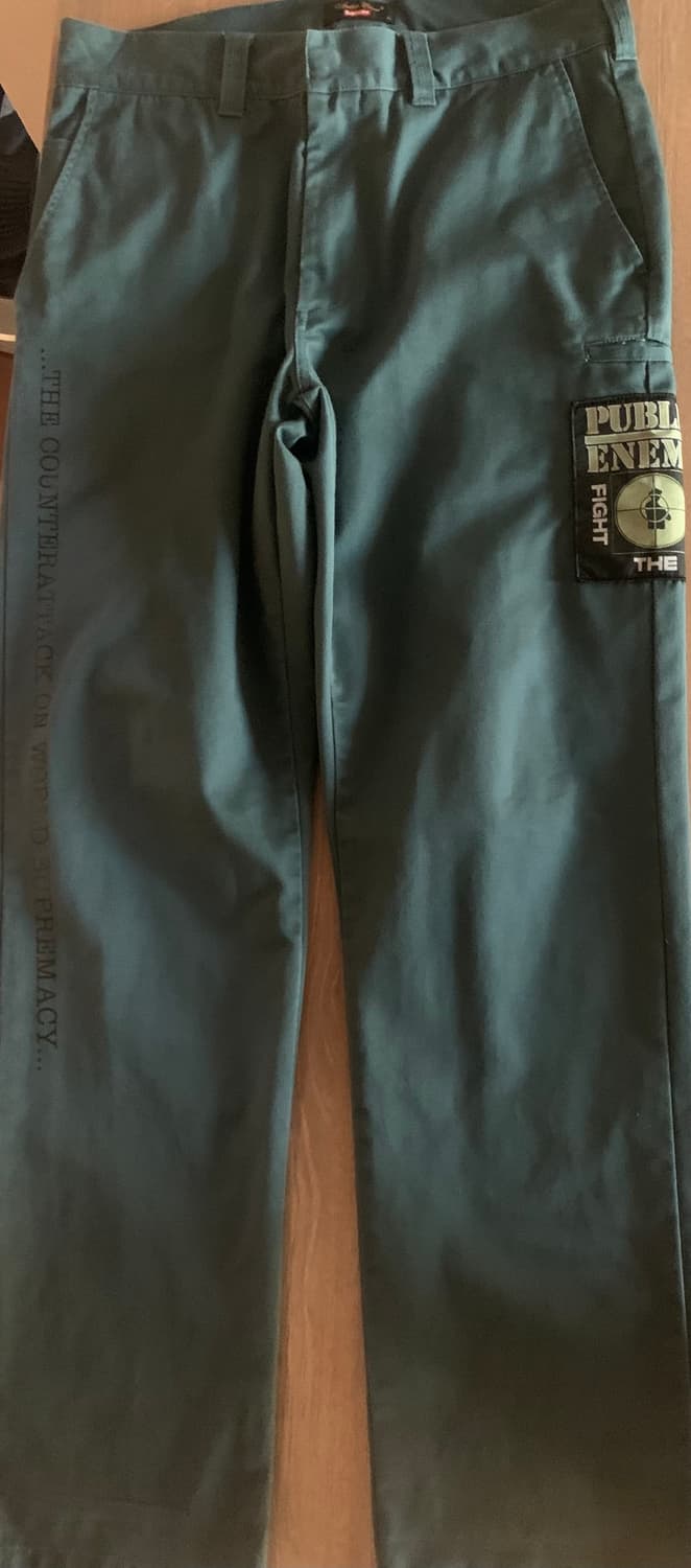 슈프림 언더커버 퍼블릭에너미 워크팬츠32사이즈 그린색 상품이미지3