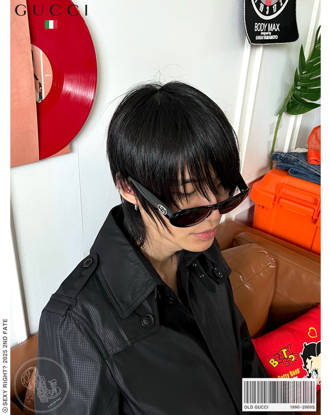 1990s Old GUCCI 2400 N/S Black Sunglass 상품이미지1
