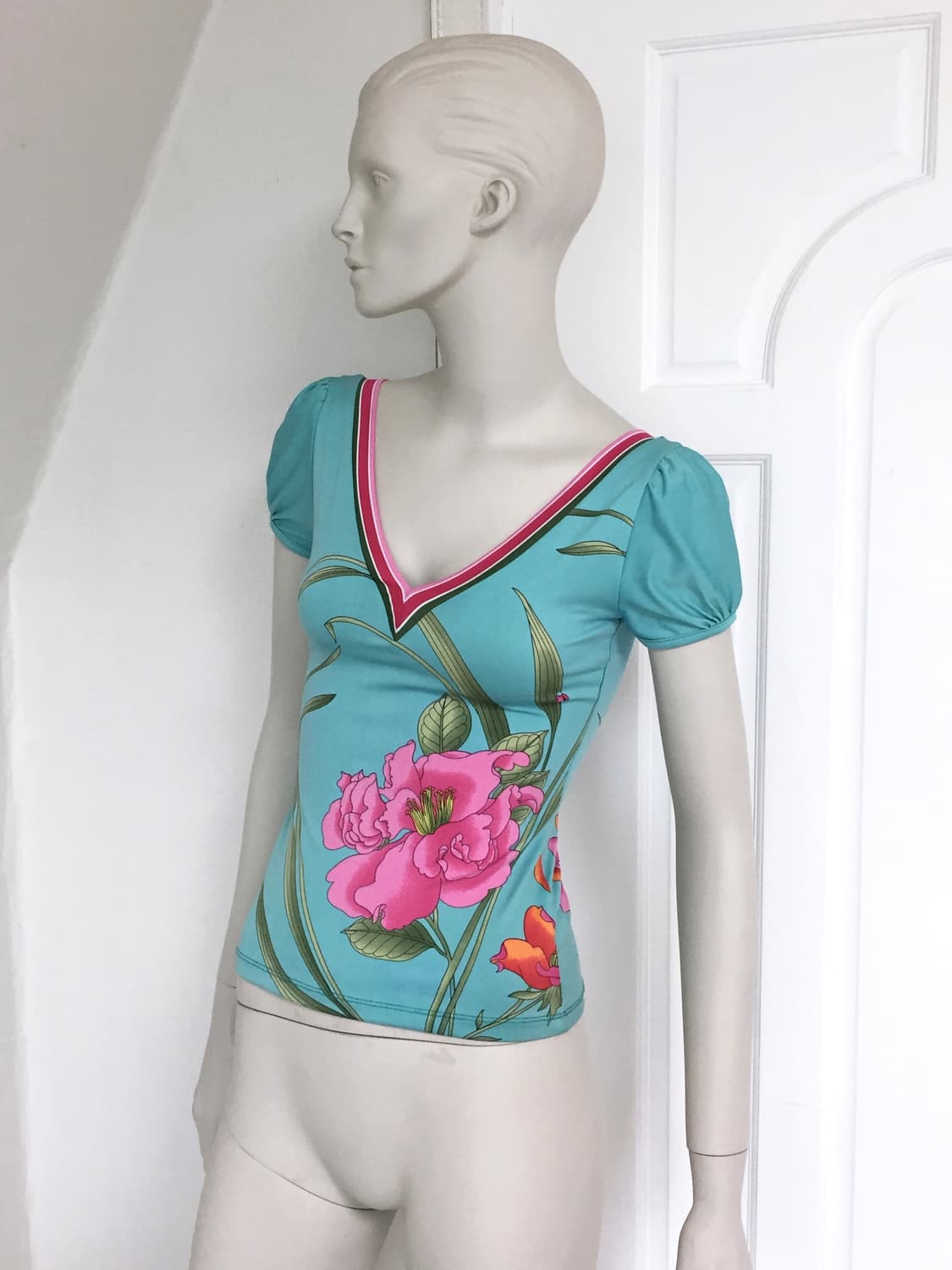 Antique Flower Print Puff Top 상품이미지2
