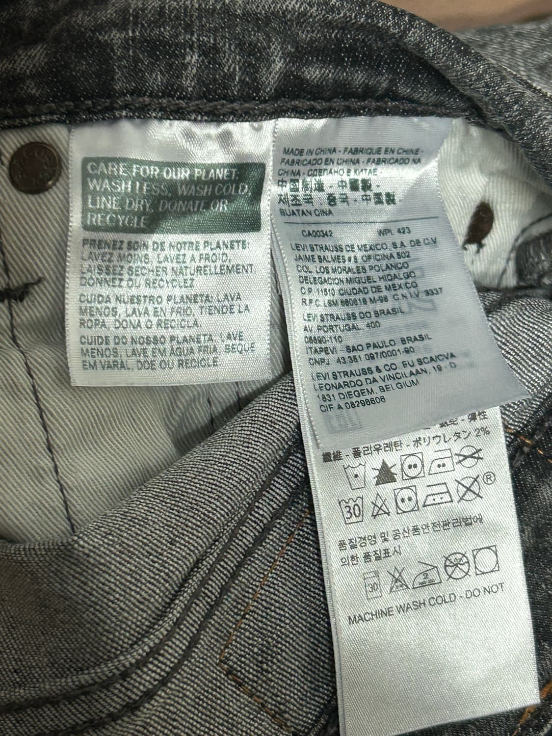 리바이스 511 회색 진 청바지 30x32 상품이미지5