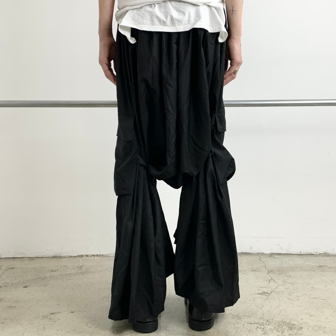 노 아이디 블랙 와이드 변형 스커트 팬츠 상품이미지8