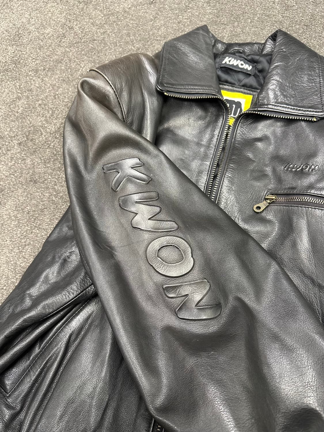 KWON 블랙 가죽 자켓 M 상품이미지3