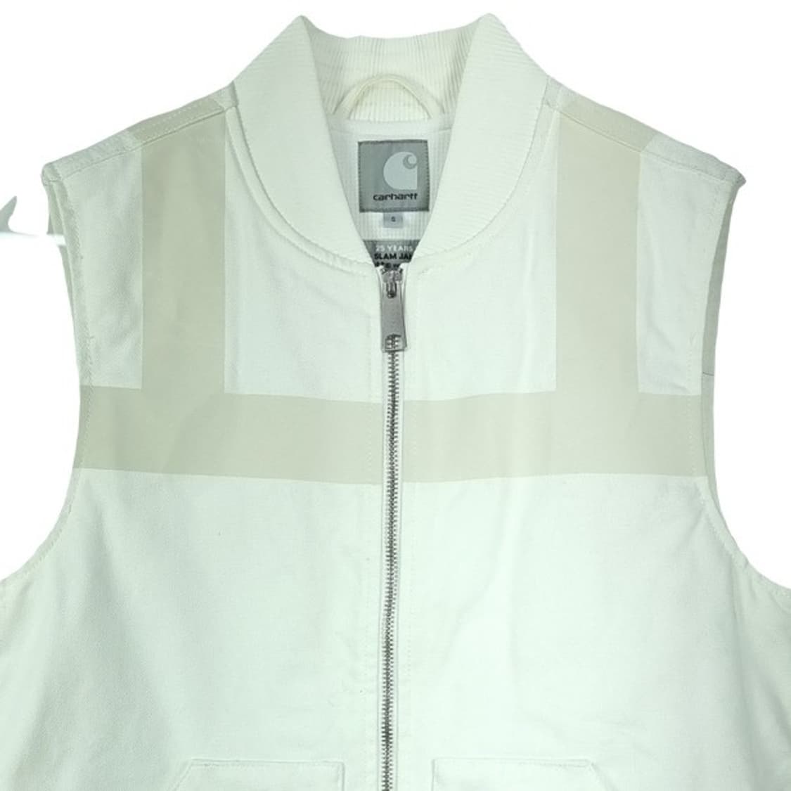 칼하트 X 슬램잼 로고 패치 테이핑 워크 베스트 조끼 화이트 M16770 상품이미지4