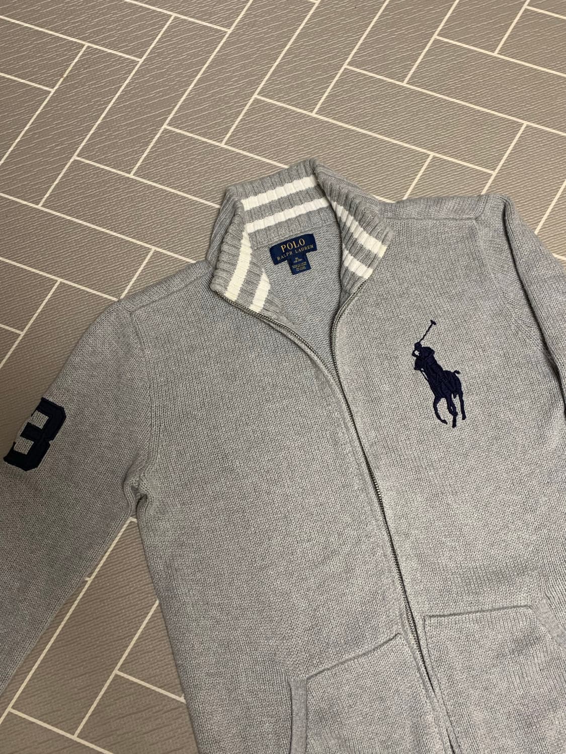 폴로 빅포니 니트집업 그레이  상품이미지2