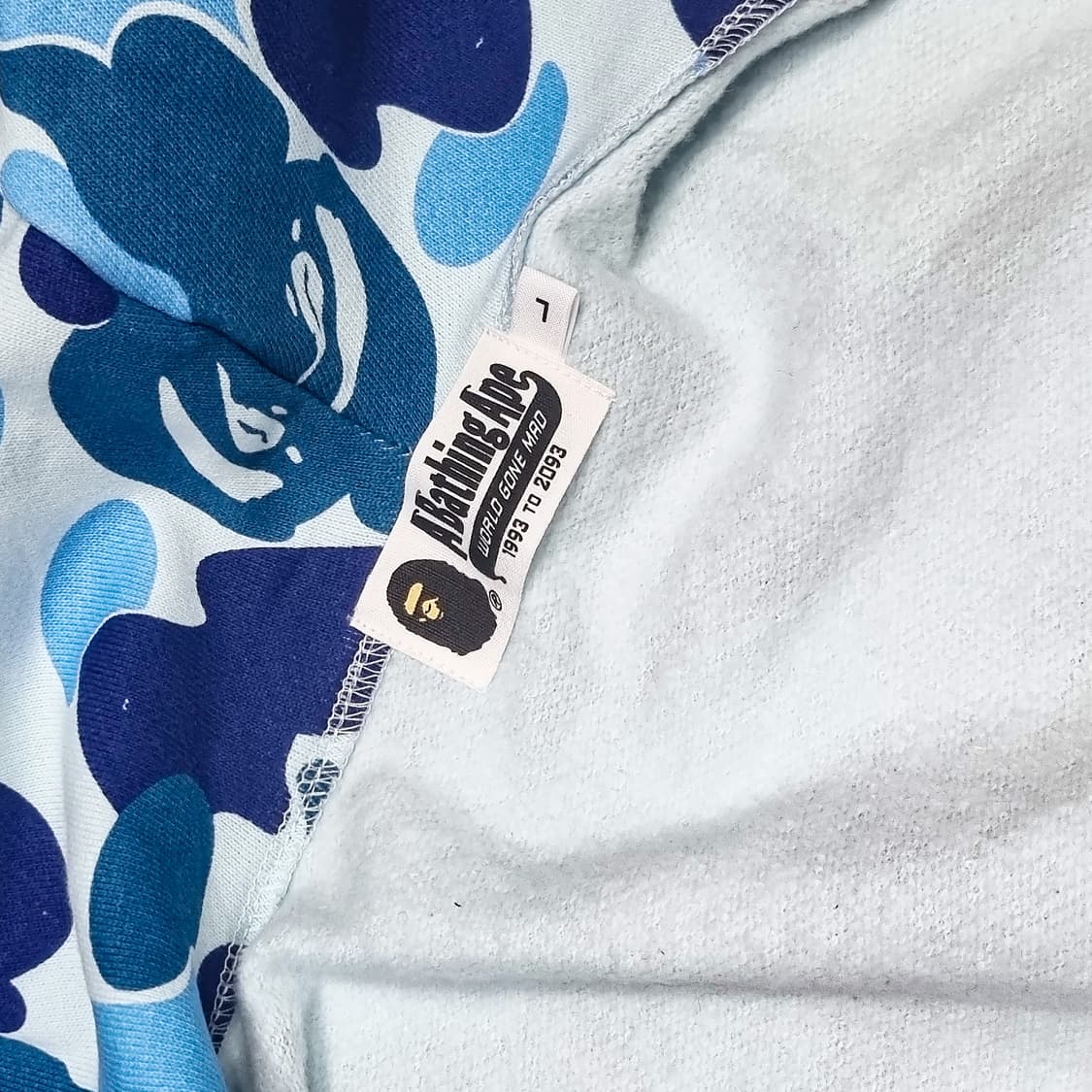 베이프 * ABC 카모 세컨드 에이프 집업후드 * 블루 * L 상품이미지9