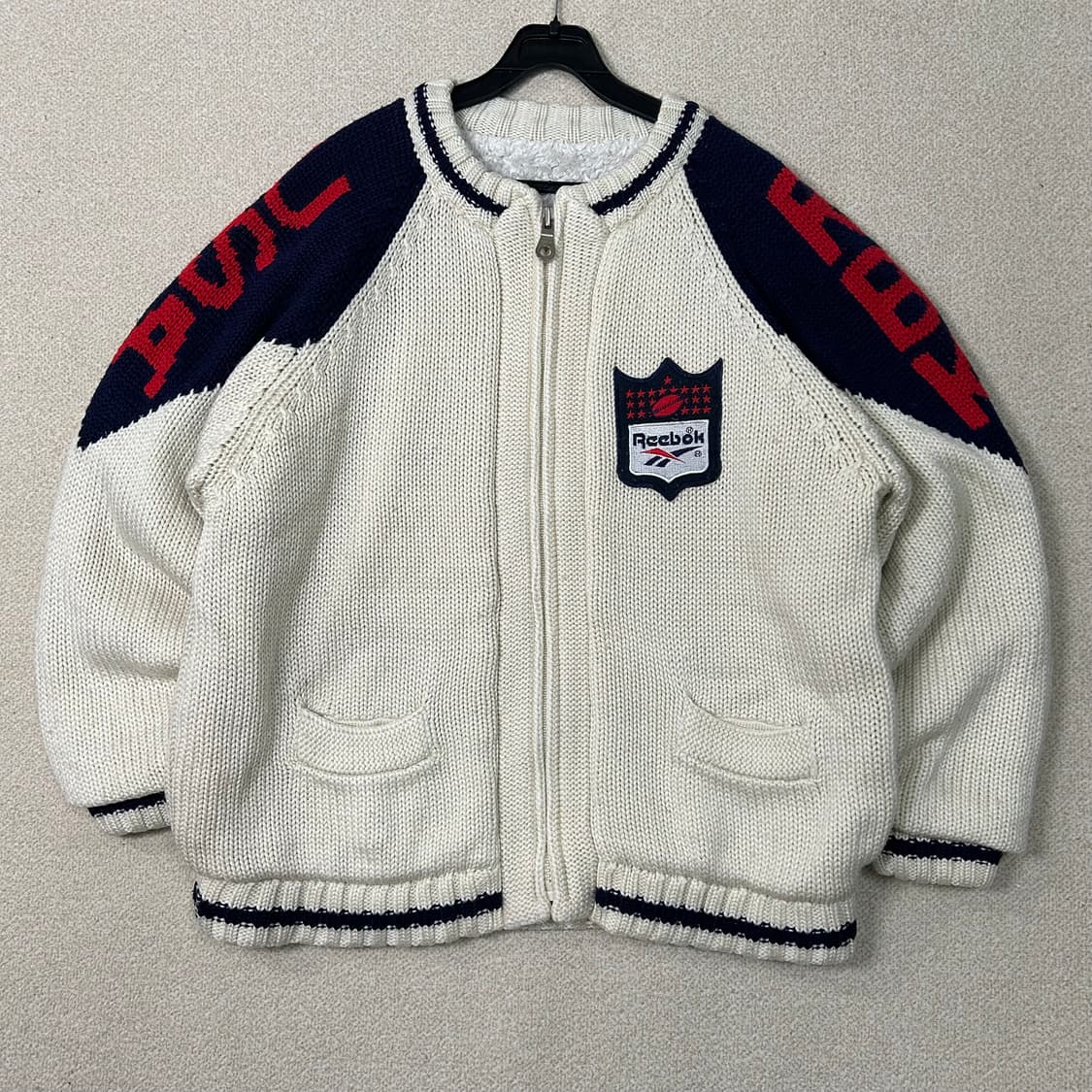 (XL) 90s 올드 리복 헤비 스웨터 니트 집업 상품이미지3