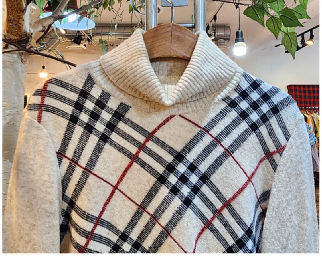 BURBERRY 버버리 런던 블루라벨 노바 체크 터틀넥 상품이미지2
