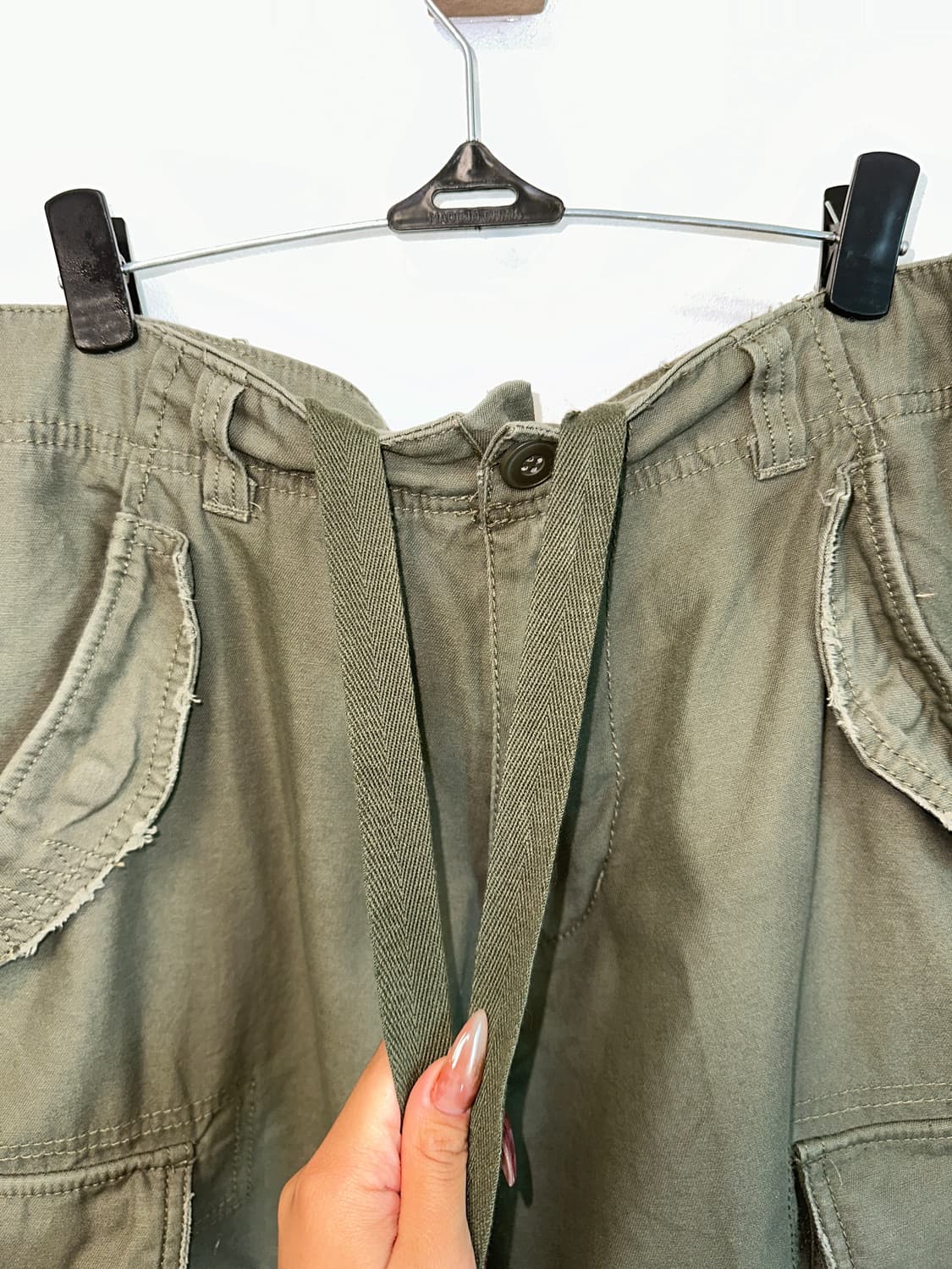Khaki pocket detail 카고 반바지 상품이미지3