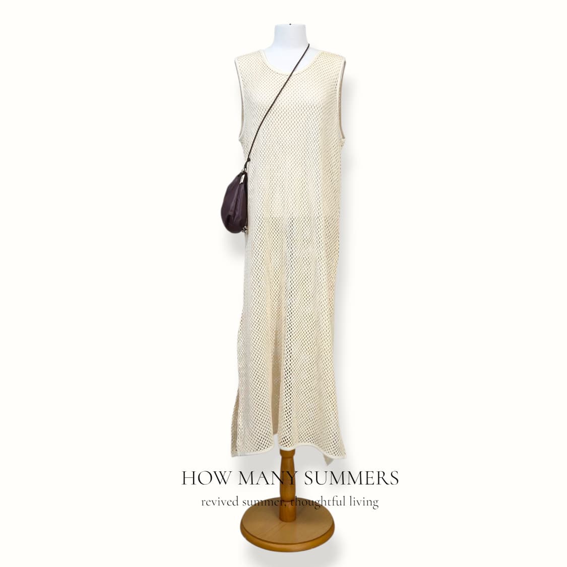 GU 크로셰 네트 원피스 XL 아이보리 그물 롱 나시 레이어드 상품이미지1