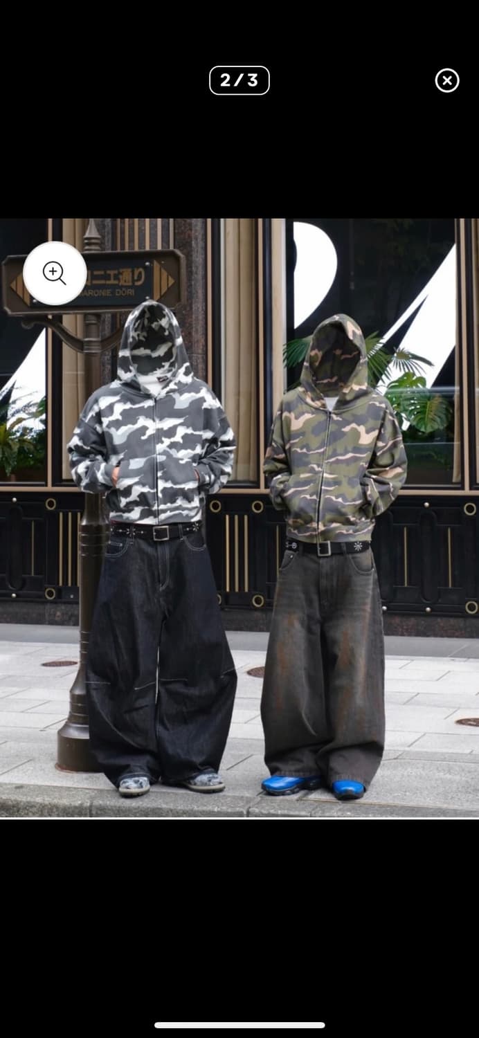 Belvet 카모 후드 M 그린 상품이미지2