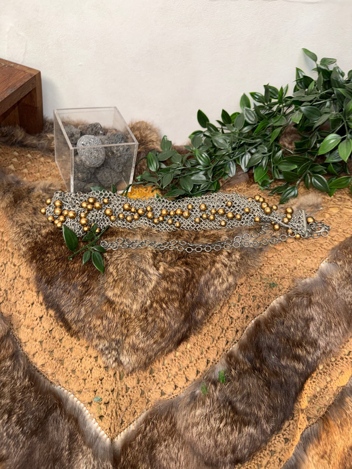 Bold antique gold ball chain belt  상품이미지2