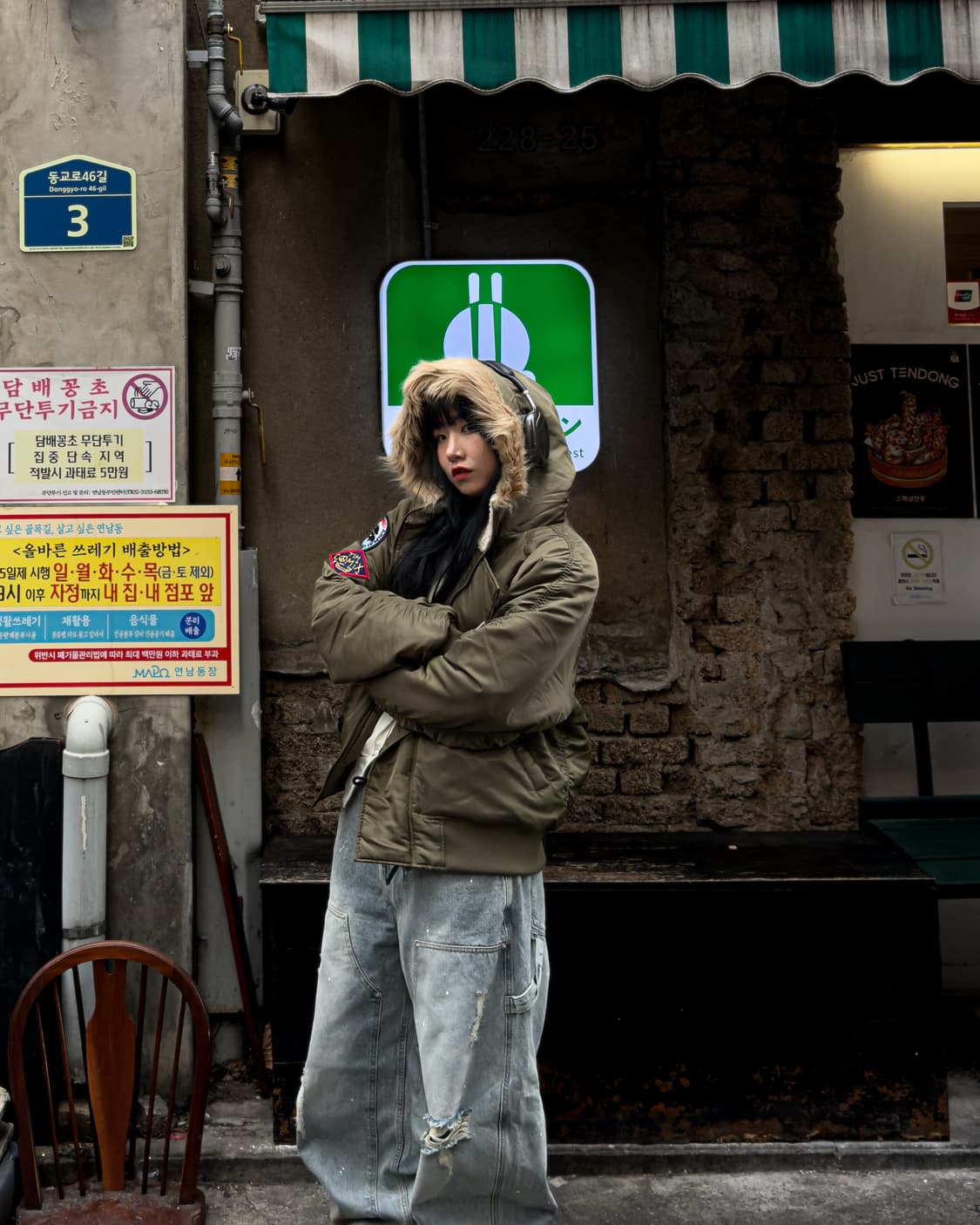 팀코믹스 패치드 MA-1 후디드 덱 점퍼 카키 상품이미지2