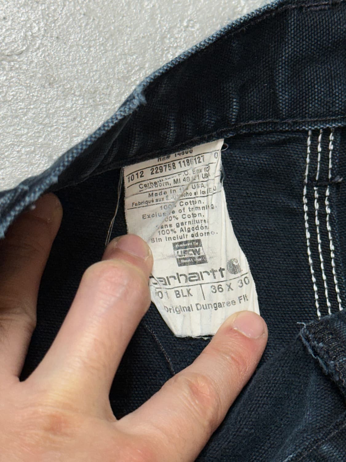 OG USA Made 칼하트 B01 더블니 블랙 칼하트 썩블니 워크팬츠 상품이미지9