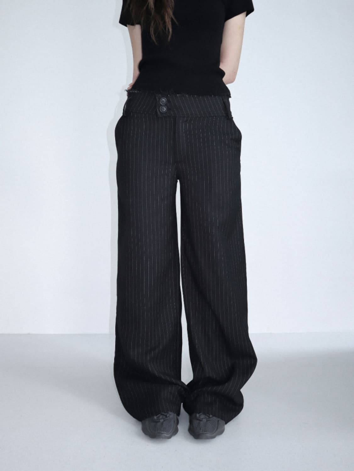 클라따 핀터 로우 슬랙스 블랙 스몰 상품이미지1