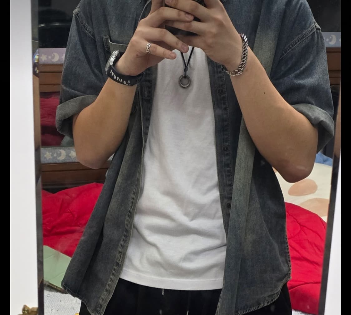 디미트리블랙 바이오 에센셜 데님 반팔 셔츠 인디고 상품이미지1