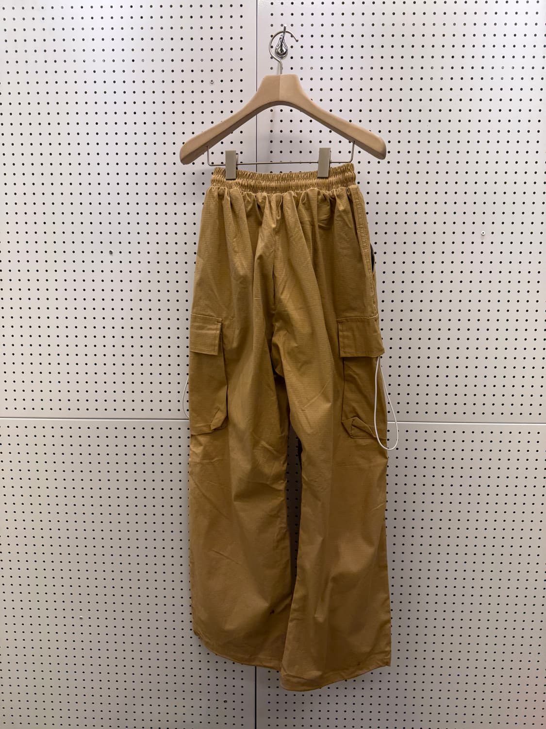 빈티지 카고 스트링 립스탑 브라운 코튼 팬츠 U687 상품이미지3