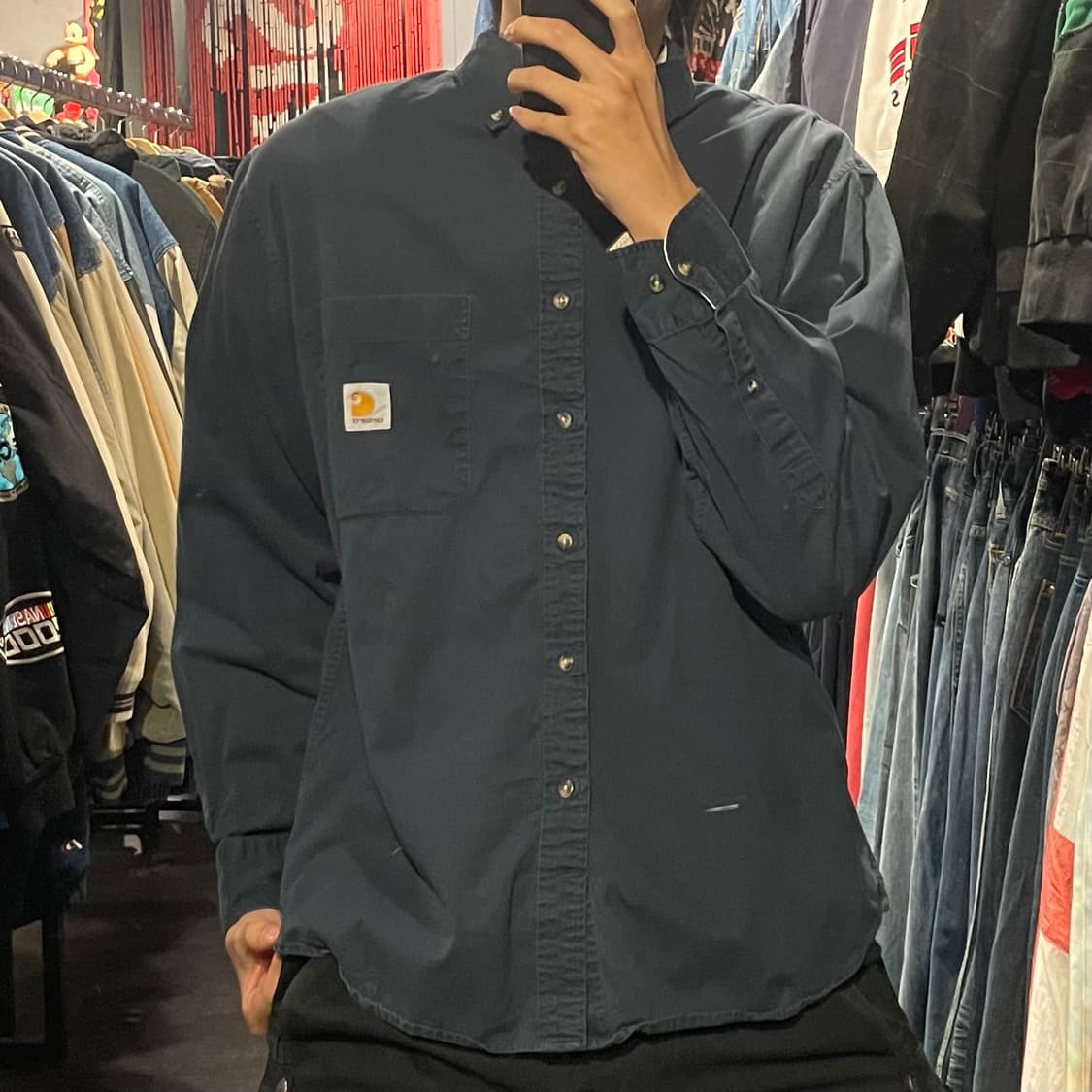 [IM] carhartt 칼하트 네이비 긴팔셔츠 상품이미지2