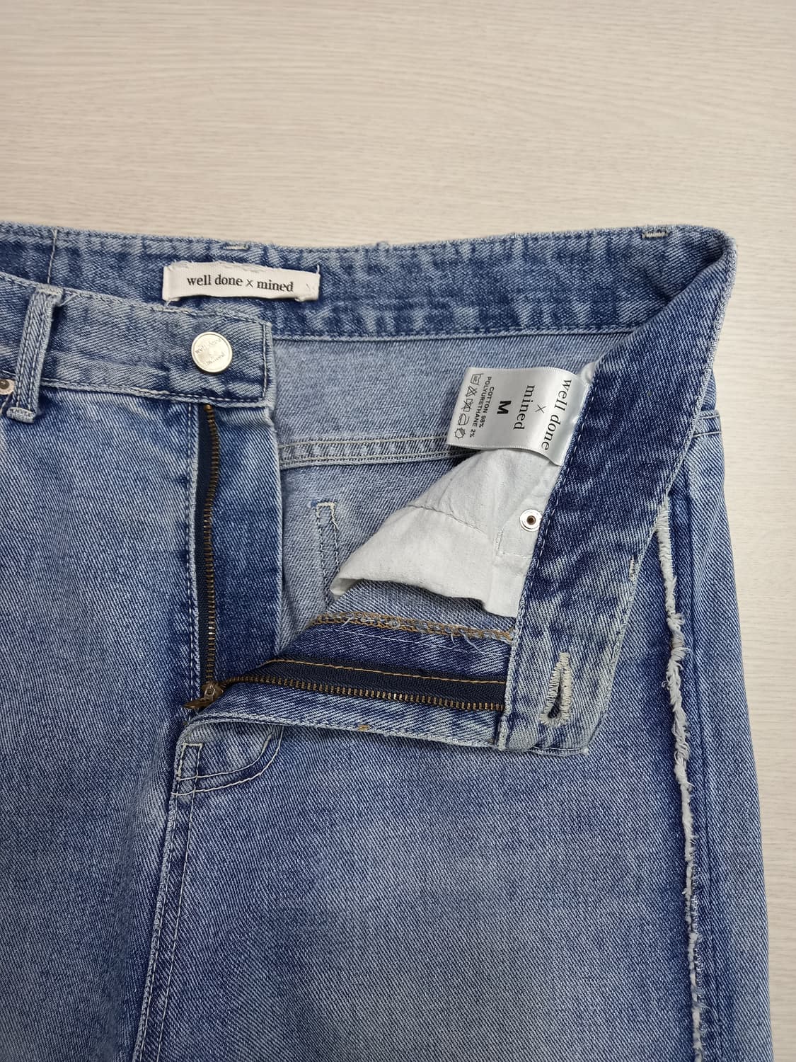 32 well done×mined 하이웨이스트 일자 크롭라인진32-259 상품이미지7