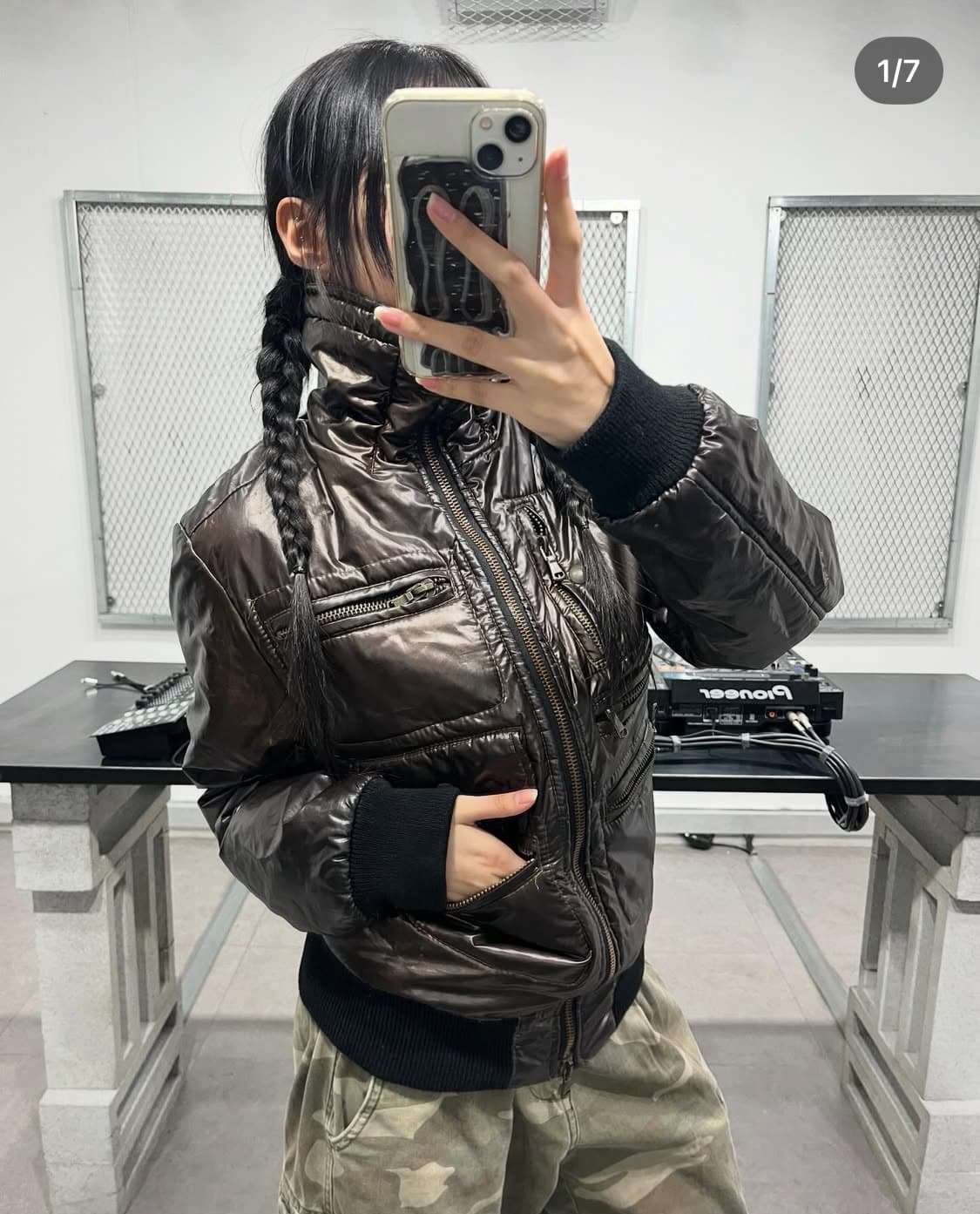 다크 브라운 글로시 패딩 상품이미지1