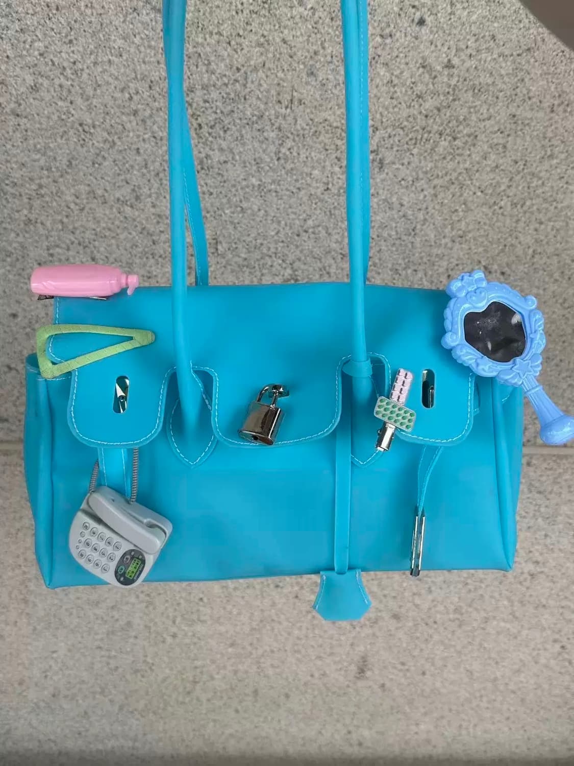 [자물쇠,키링걸이포함🩵]키키 젤리백 젤리버킨백 젤리벌킨 아쿠아블루🐬 상품이미지2