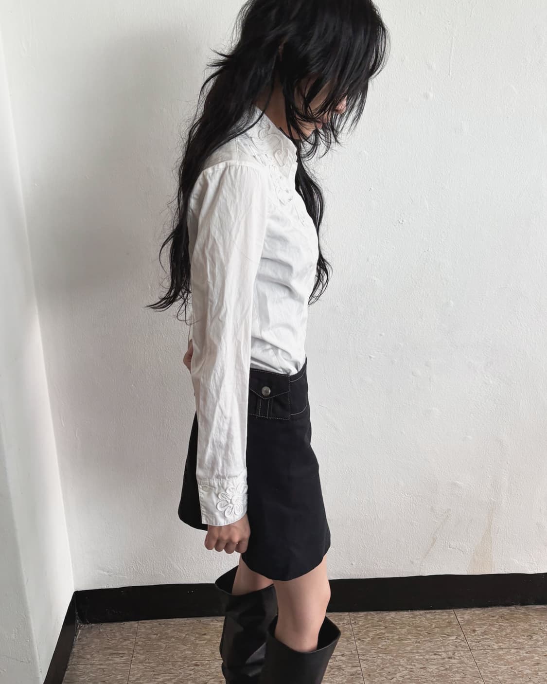 escada 에스카다 플라워 슬림핏 화이트셔츠 상품이미지2