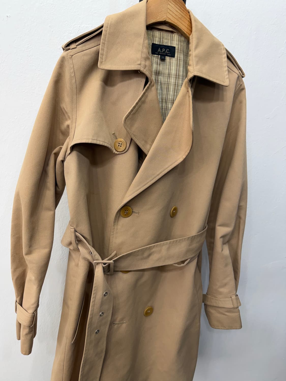 정품) A.P.C. 아페쎄 여성 베이지 트렌치코트 38 상품이미지2