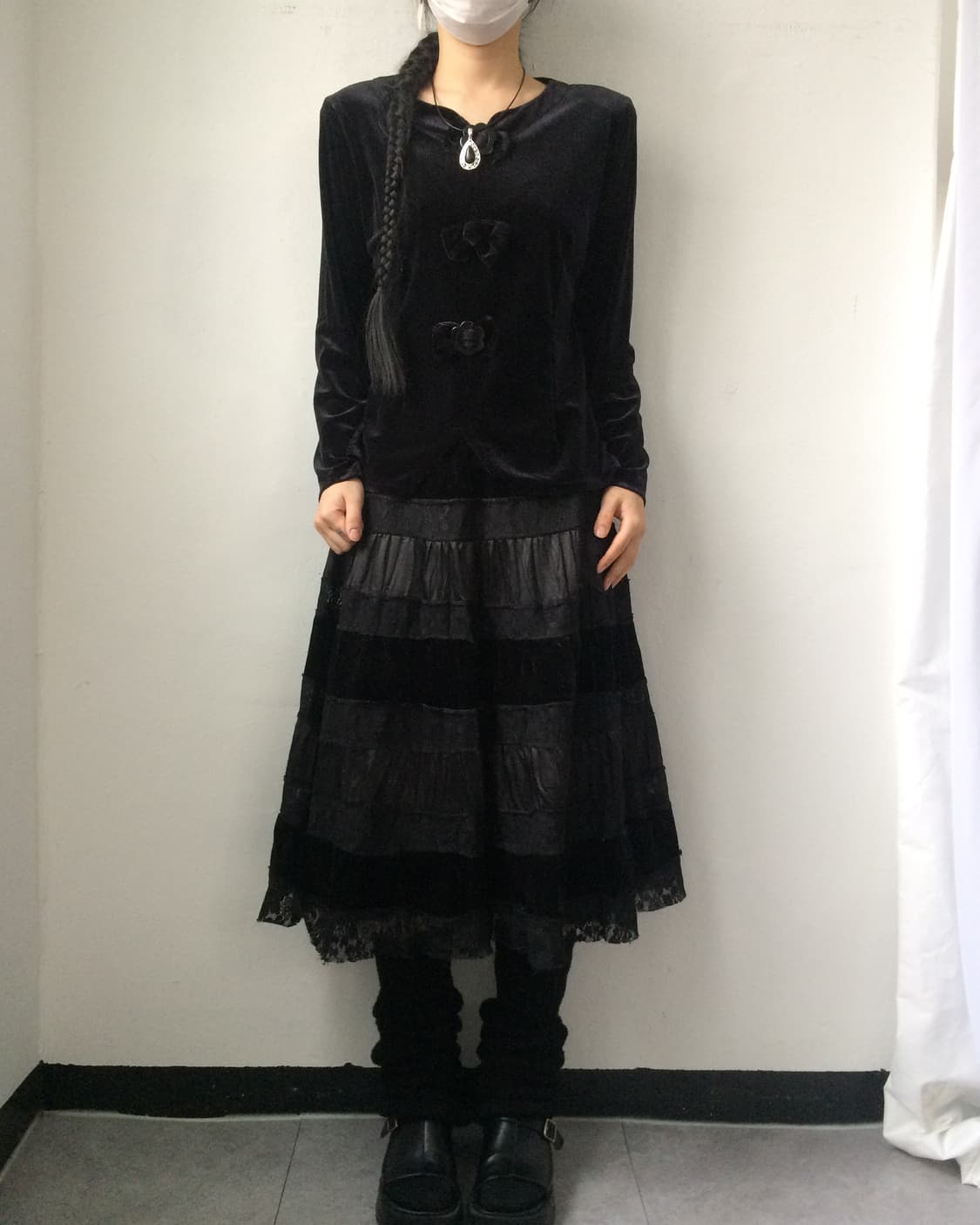 Ribbon point velvet blouse 상품이미지6