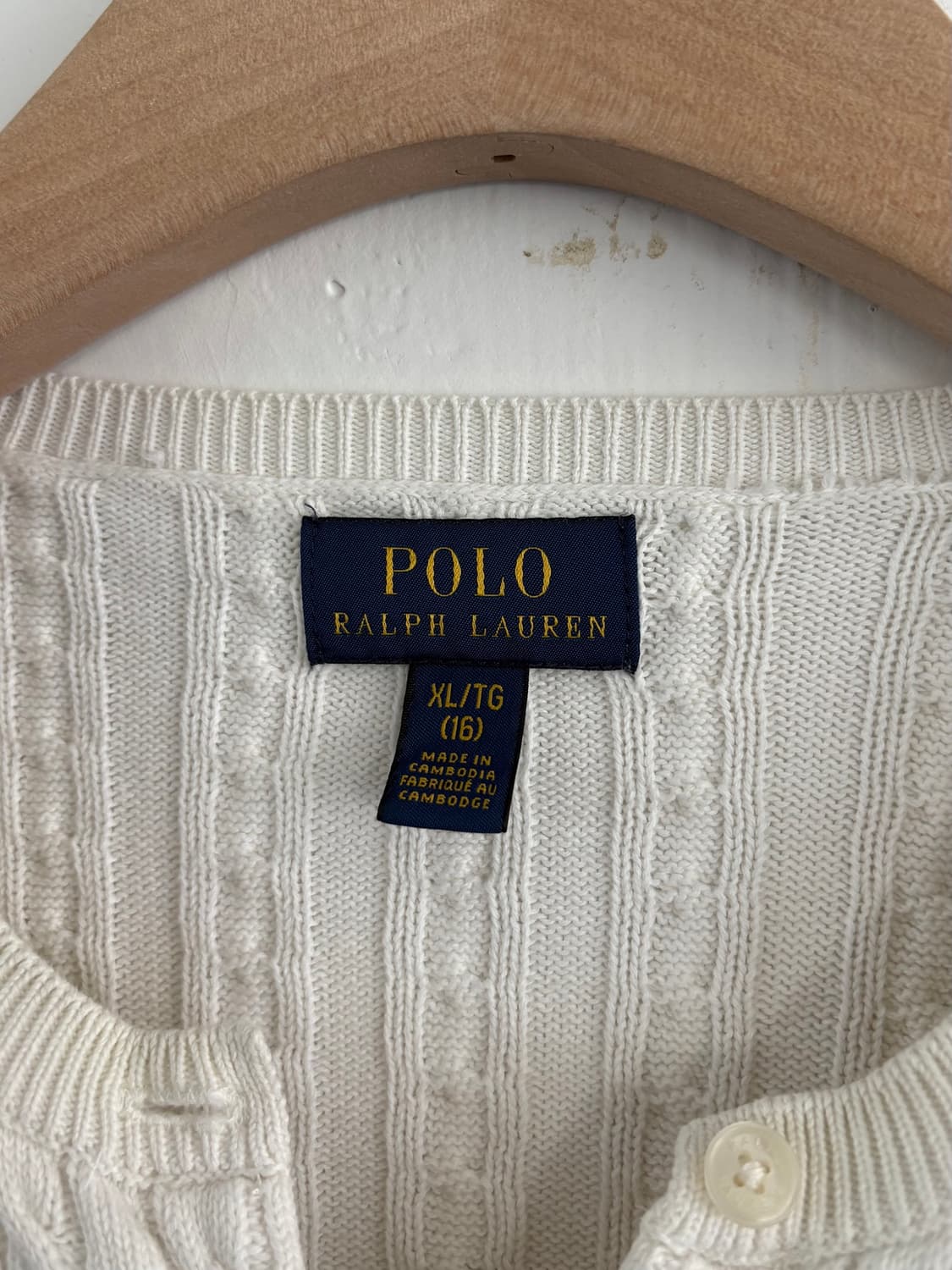 Polo 폴로 랄프로렌 신형 걸즈 화이트 케이블 가디건 상품이미지3