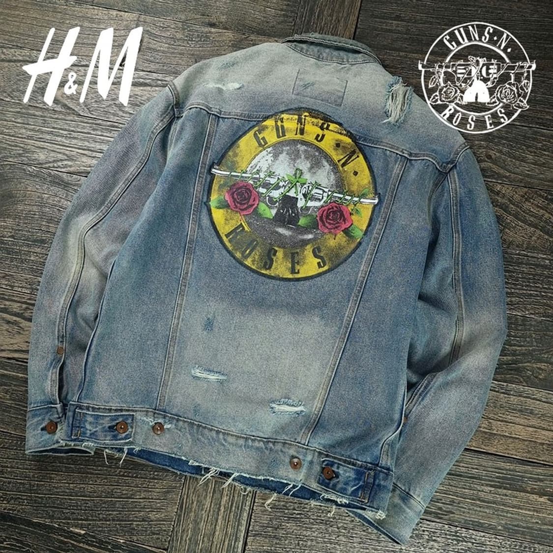 [에이치앤엠] 건즈앤로지스 디스트로이드 오버핏 데님 자켓 M20124 상품이미지1
