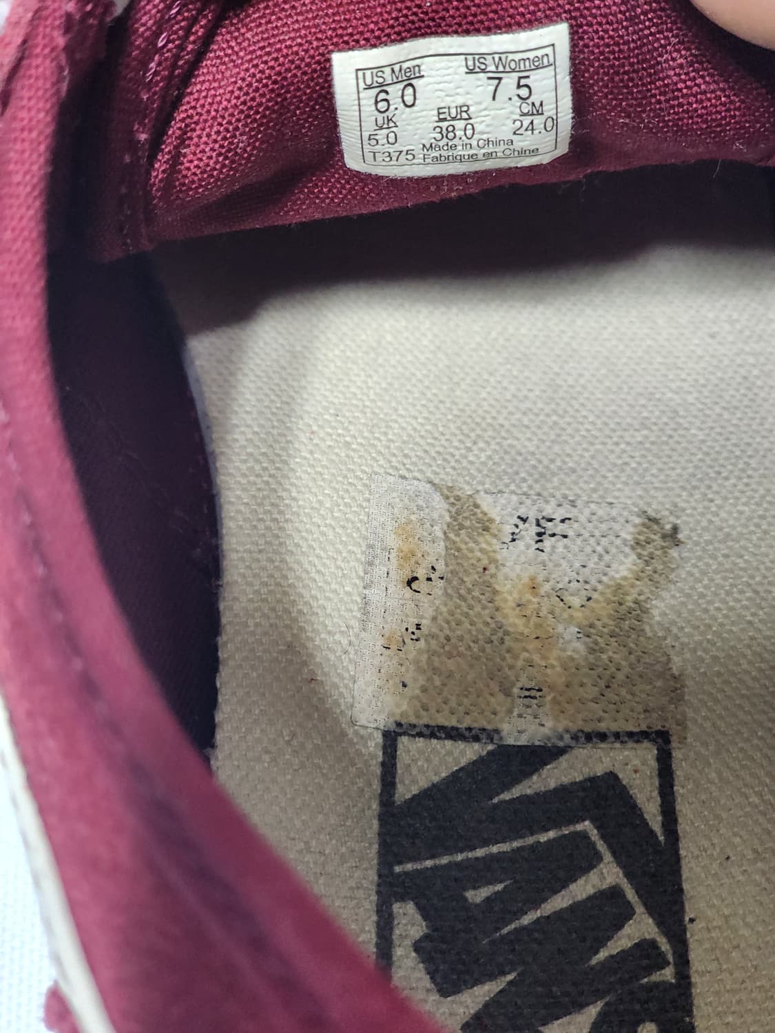 Vans 올드스쿨 36 레드 스웨이드 스니커즈 240 상태좋음 상품이미지5