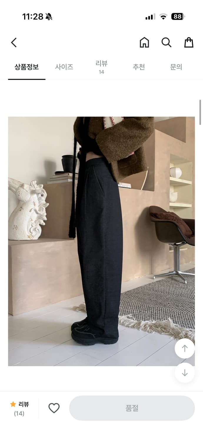 코튼 슬랙스 기모 m 상품이미지2