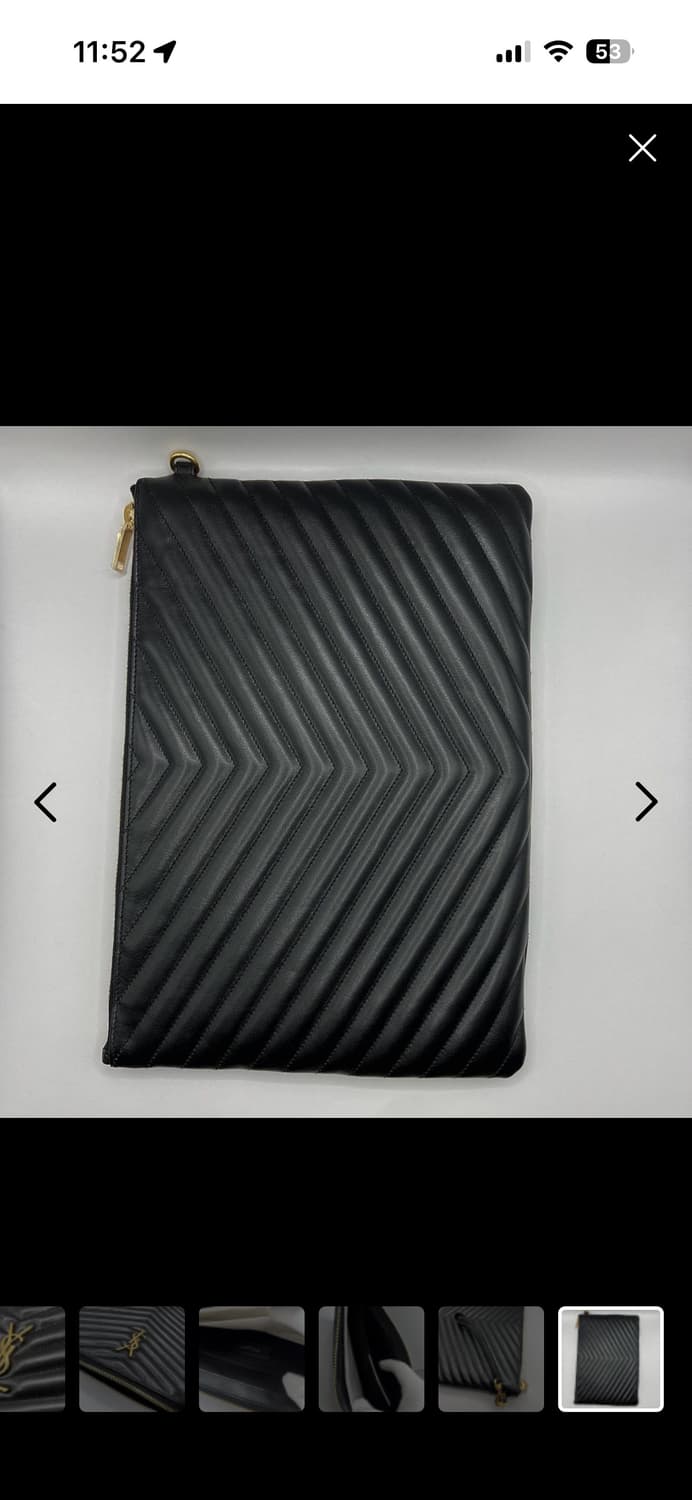 생로랑 마틀라세 클러치 블랙 금장 상품이미지5