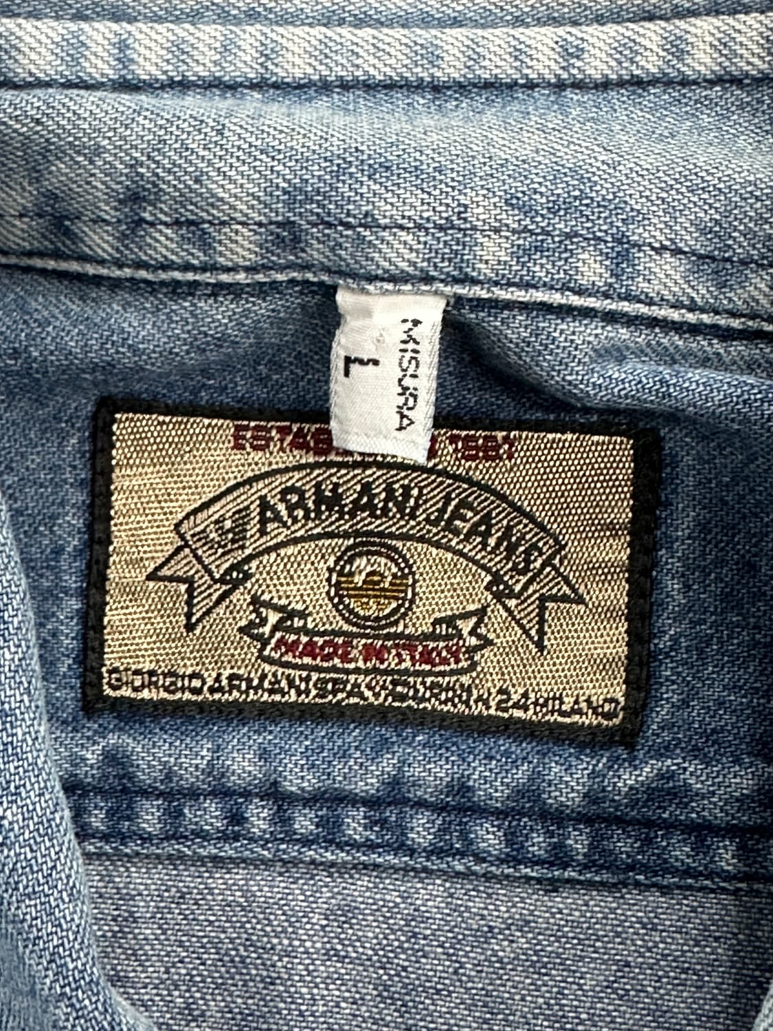 80s ARMANI JEANS 데님웨어 셔츠 L 상품이미지6