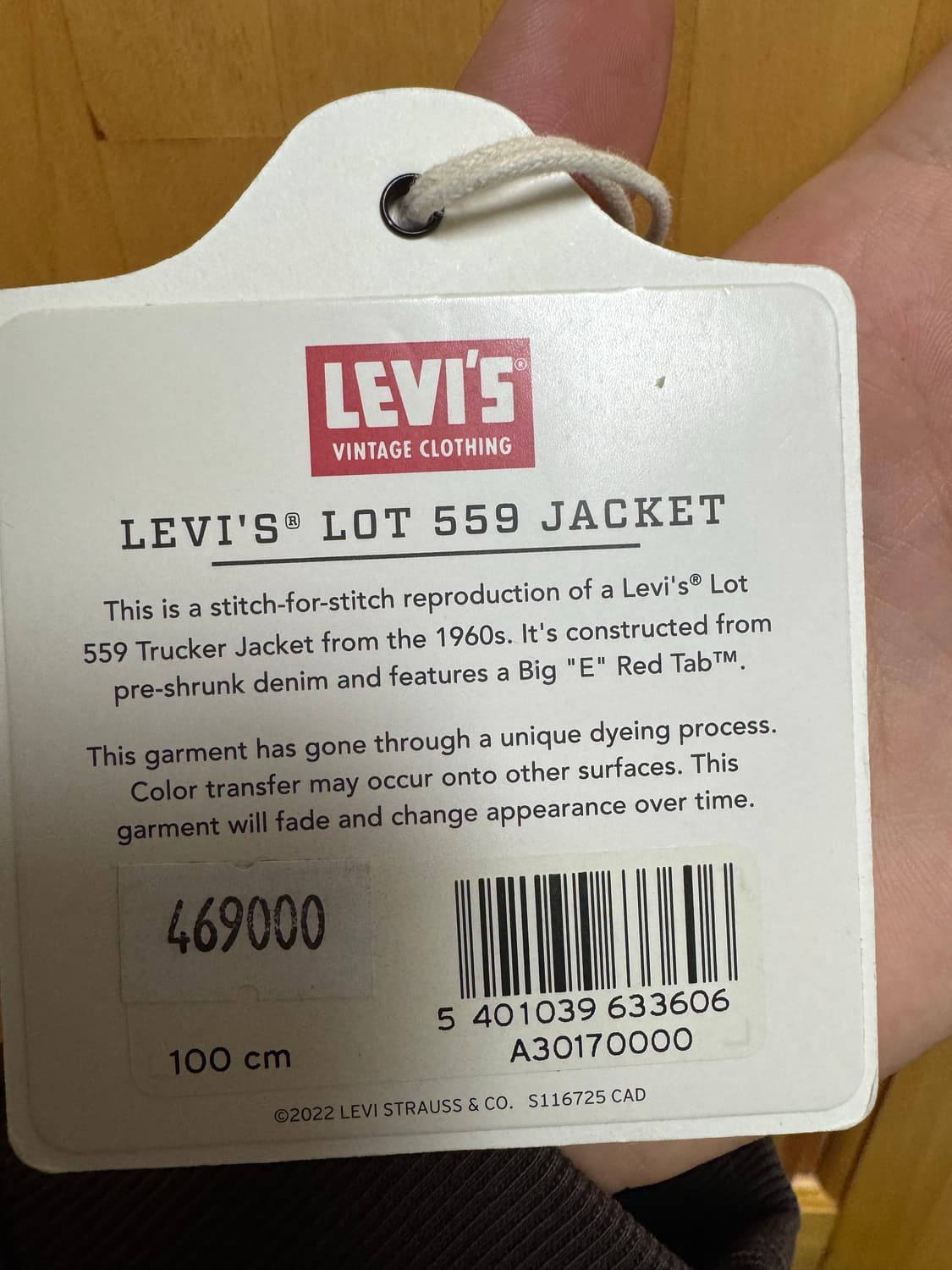 LVC 559XX type3 데님 자켓 42size 상품이미지3