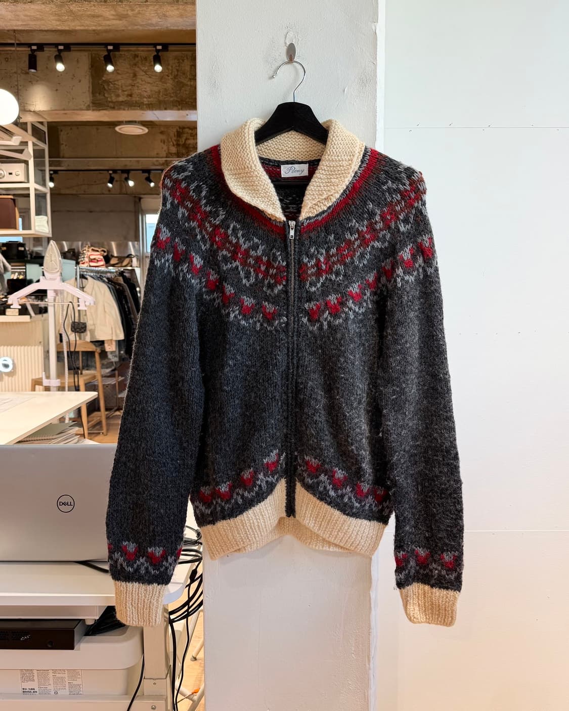 피오니 그레이 윈터 자카드 울 자켓  상품이미지2