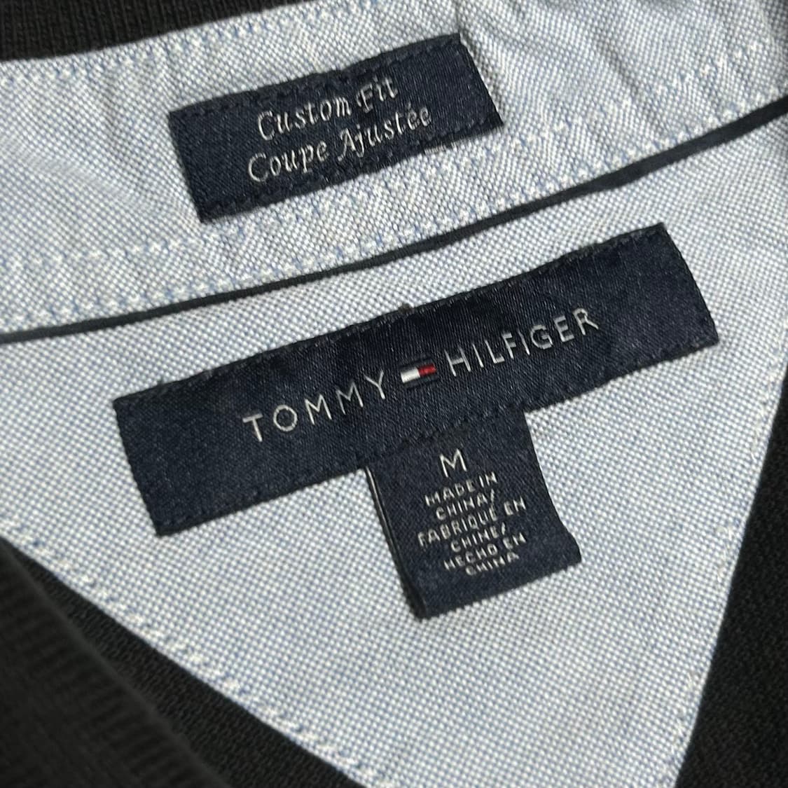 [M] Tommy 타미힐피거 베이직 블랙 코튼 반팔 카라티 상품이미지3