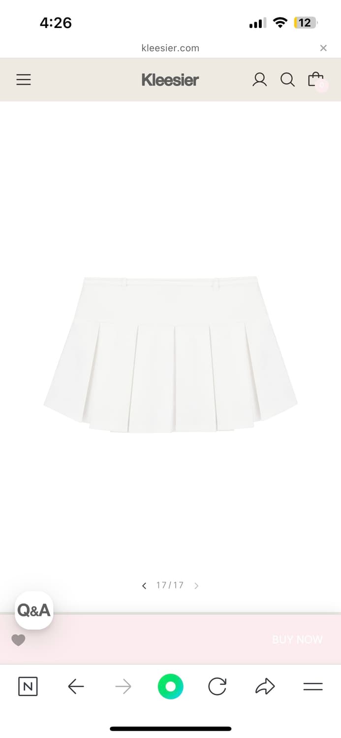 클리시어Hugging ribbon pleated skirt M White 상품이미지2
