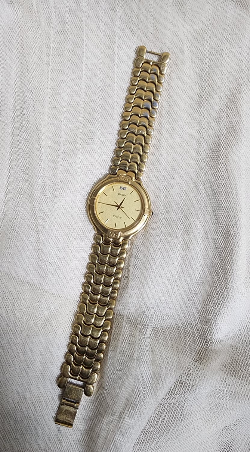 빈티지 세이코 돌체 금장 쿼츠 시계 상품이미지9